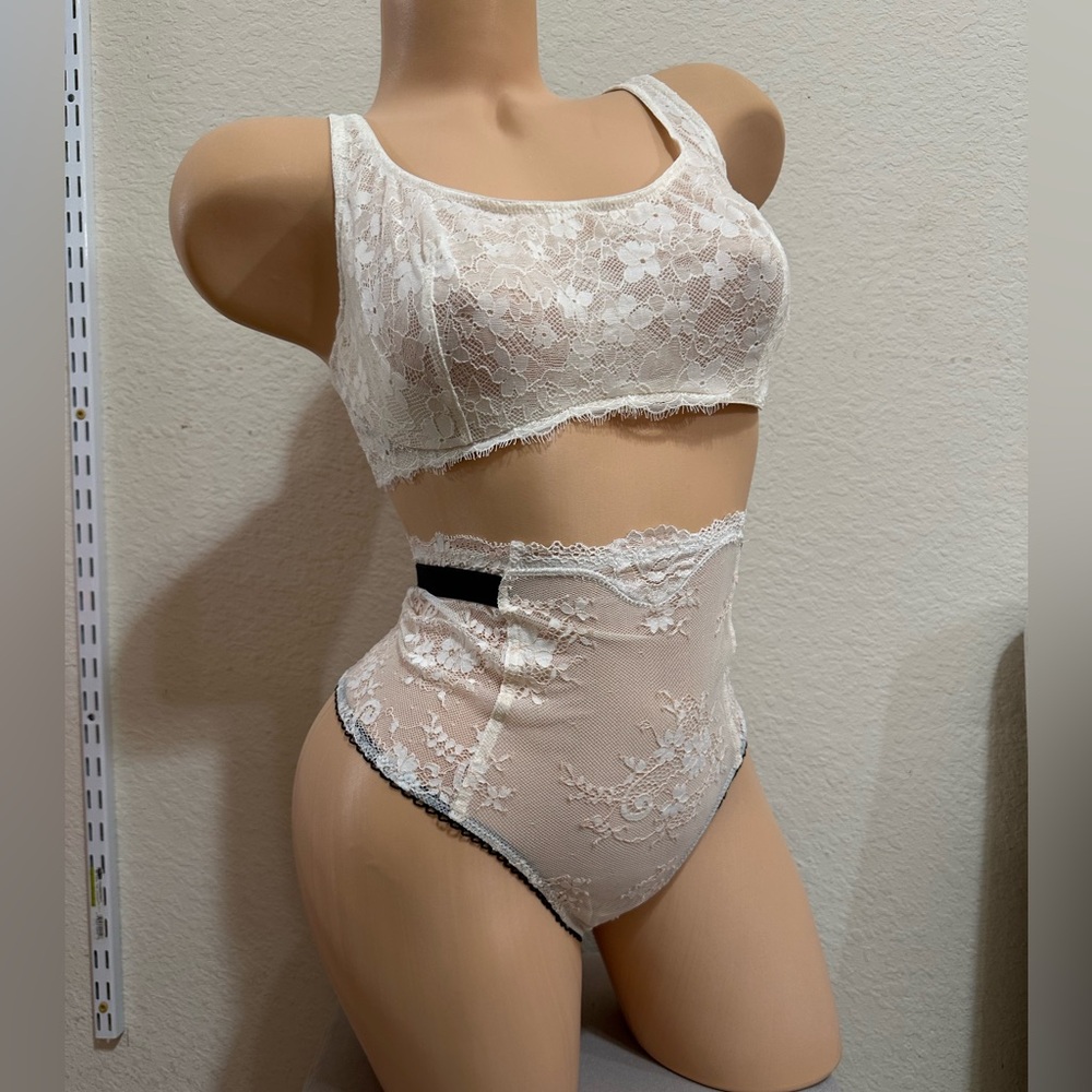 Victoria's Secret White Lace Bralette and Panty Set